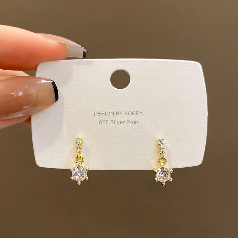 Indah Zirkon Anting Gaya Baru Trendi Fashion High-End Anting Cahaya Mewah Berkelas Anting Desain Anting-Anting