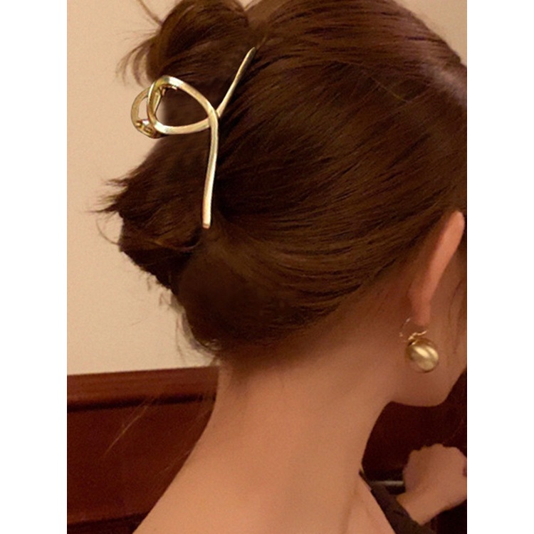 New Korea Vintage Desain Rantai Geometris Silang Distorsi Logam Rambut Klip Aksesoris Rambut Untuk Wanita
