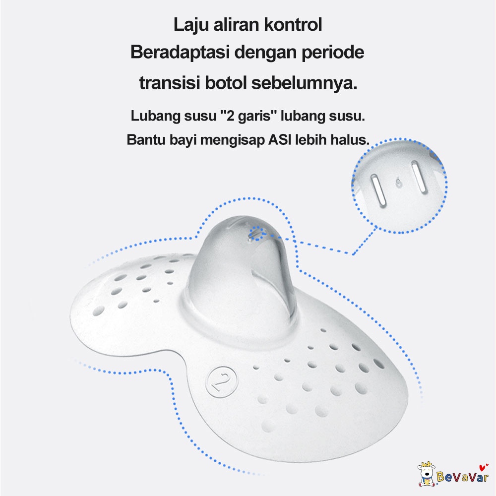 BEVAVAR 2Pcs Nipple Shield Cover Protector Silikon Pelindung Puting Menyusui Dengan Box