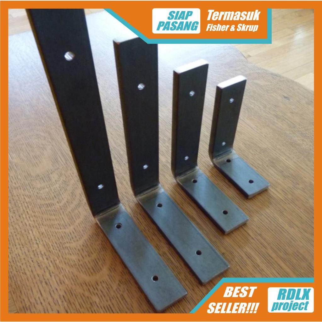 Siku Besi Rak Dinding SIku Besi Ambalan Siku Penyangga Siku PLat Strip Besi Rak Ambalan Dinding Rak 