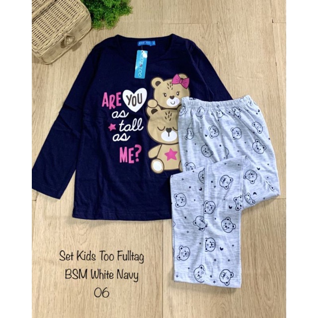 One set Anak Kidz too Setelan Lengan Panjang Anak Baju Tidur Anak Lengan Panjang