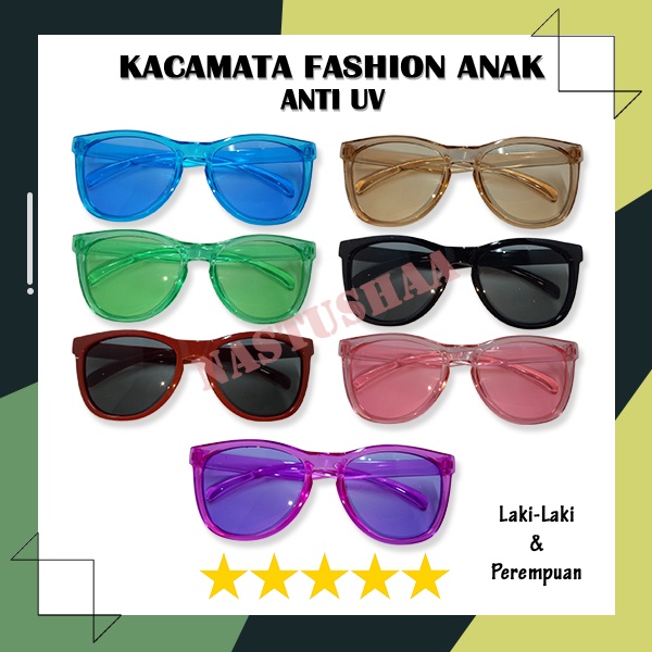 Kacamata Anak Anti UV Untuk Laki-Laki dan Perempuan Kacamata Fashion Gaya Kids Lensa Warna Bingkai Kotak NOCASE