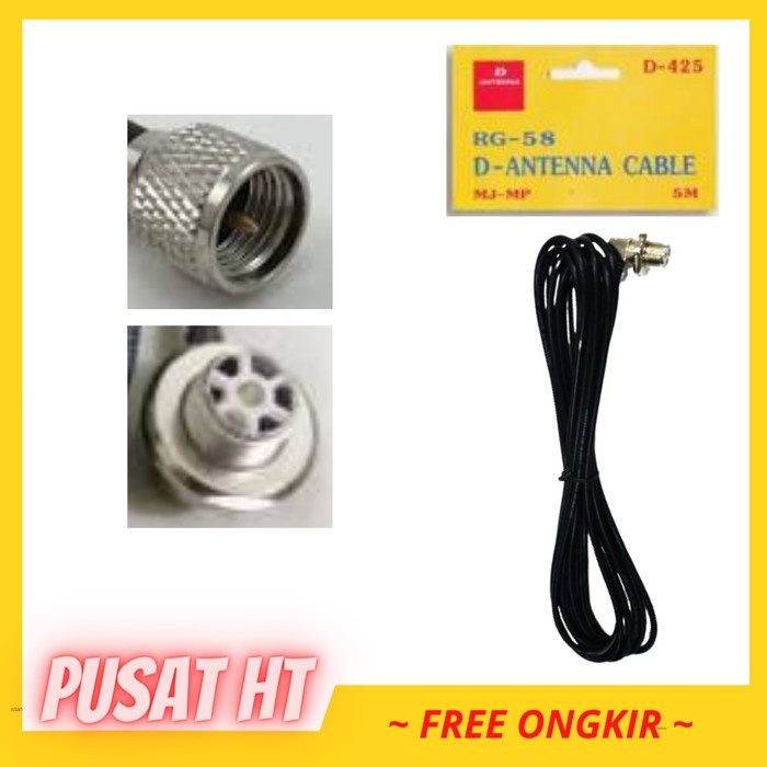 KABEL NIPON D-415 : KABEL+ KONEKTOR DR ANTENA MOBIL KE RIG / HT 5 MTER