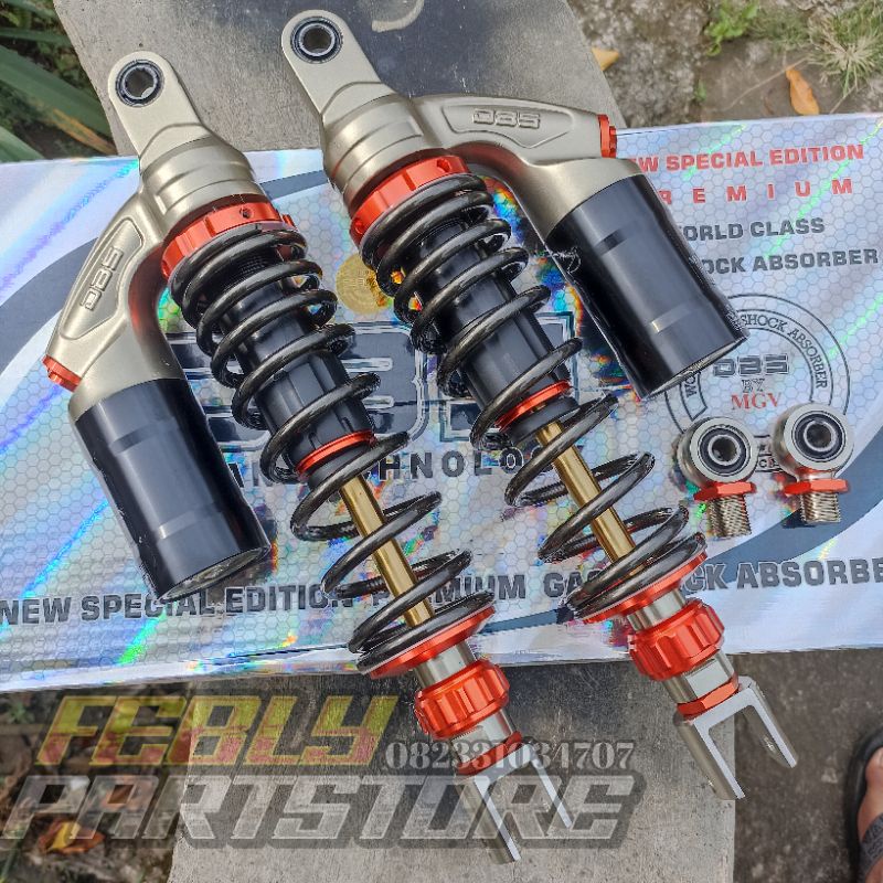 SHOCK SKOK SHOK BELAKANG DBS MODEL RCB V SERIES GREY TITANIUM AS STICK GOLD 280MM 320MM 340MM SHOCKB