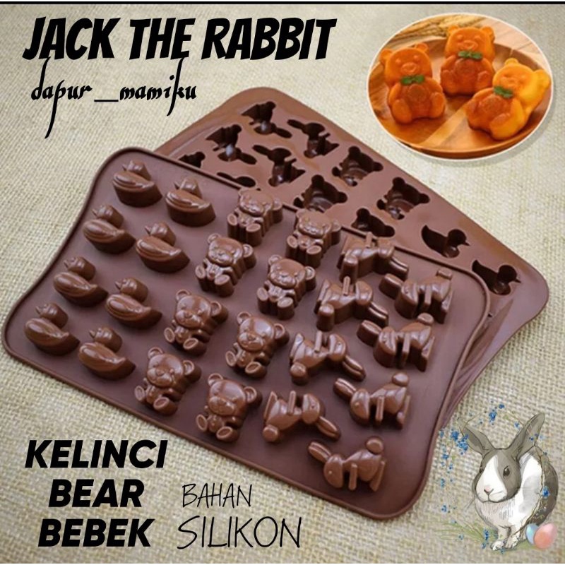 DAPURMAMIKU Cetakan Silikon Kelinci Bunny Rabbit Wortel Cetakan Cake Fondant Jelly Agar