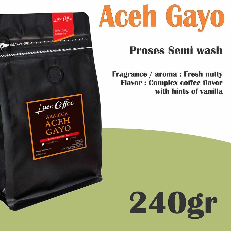 

Promo | KJ5|Luce Coffee, Kopi Arabica Aceh Gayo 240g - BIJI atau BUBUK