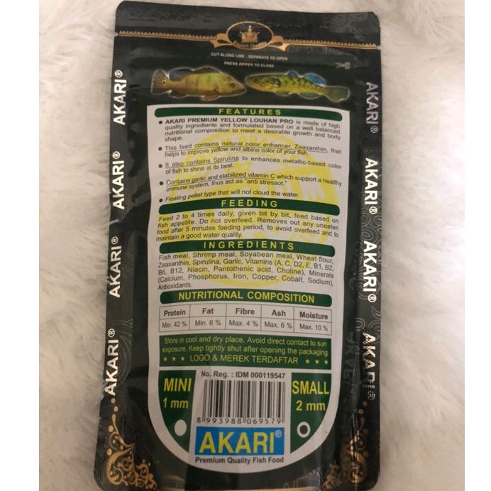 AKARI CHANA PREMIUM LOUHAN PRO CHANNA Predator 100gr Pelet 2MM