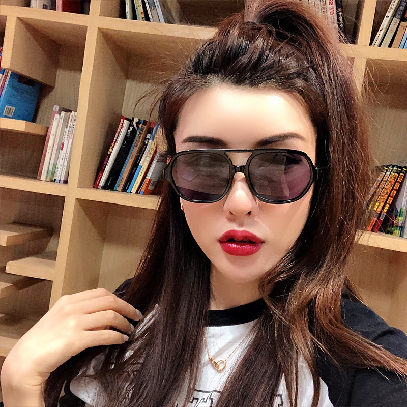 (YUZHU) Mode Baru Double Beam Aviator Kacamata Wanita Vintage Fashion Transparan Bingkai Persegi Anti Cahaya Biru Kacamata Pria