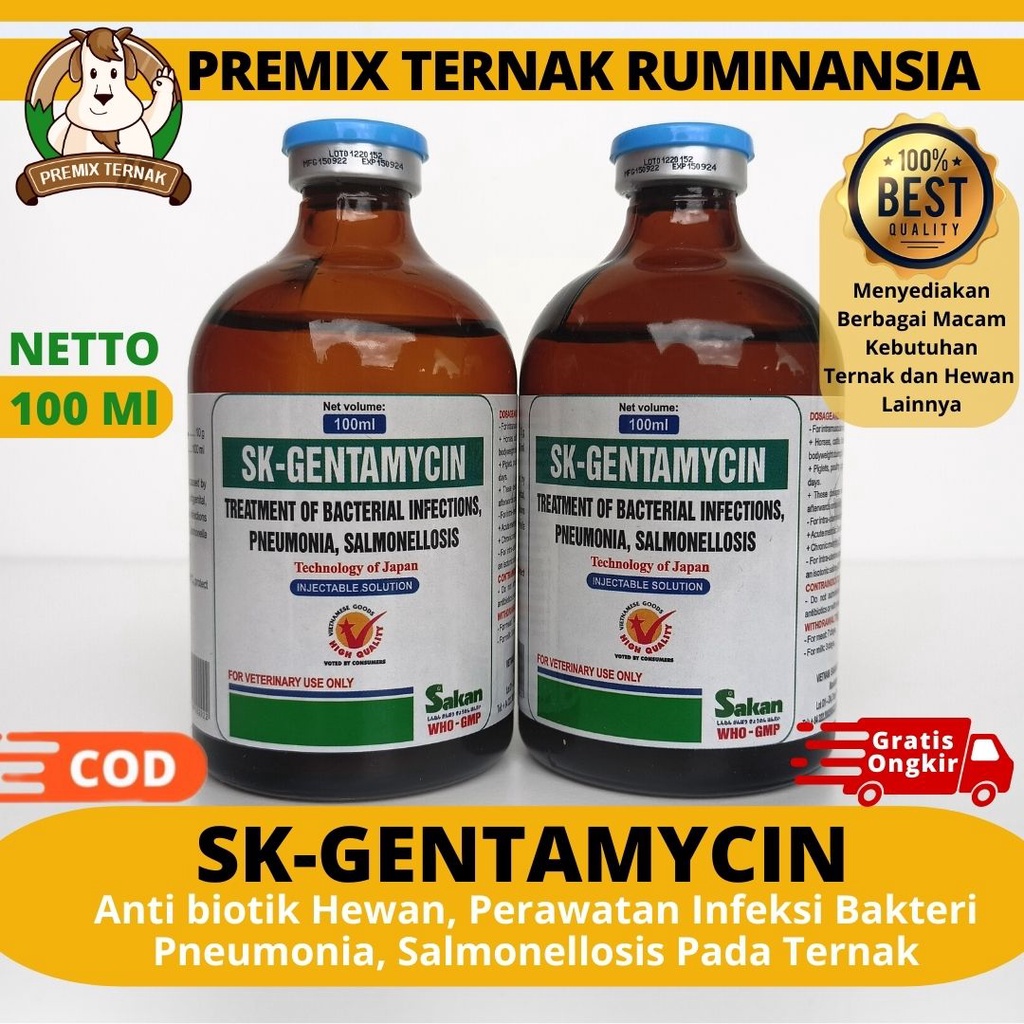SK GENTAMYCIN 100 ML - Antibiotik Hewan - Seperti GENTAJECT GENTA 100
