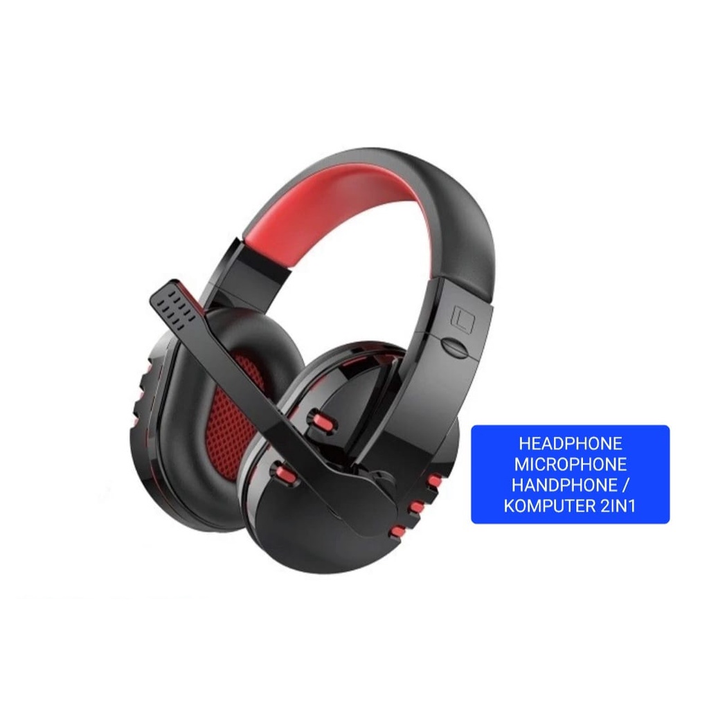 J460 ORIGINAL HEADPHONE MICROPHONE HANDPHONE KOMPUTER 2IN1HEADSET MEETING ONLINE VIDEO CALL GAME UNI