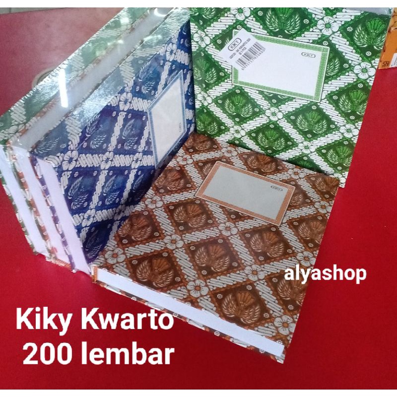 Buku Tulis Kiky Kwarto 200 Lembar Hard Cover 15x20.5cm Glossy