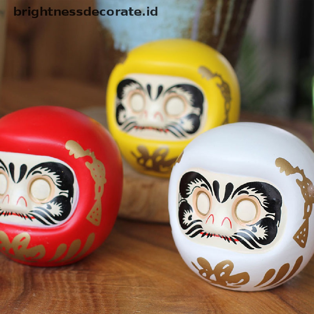 [Keladilan] Boneka Daruma Keramik Jepang 4inch Lucky Cat Fortune Hiasan Uang Kotak Kantor [ID]