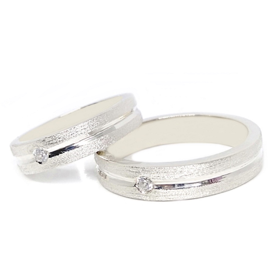 Cincin Couple Perak Asli Gratis Ukir Nama A129
