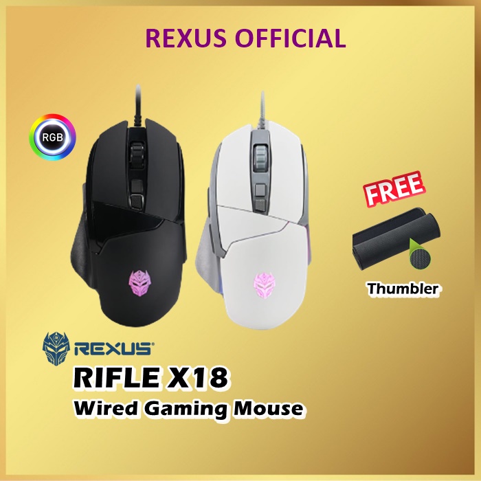 Rexus Xierra RIFLE X18 Ergonomic Gaming Mouse Wired X 18