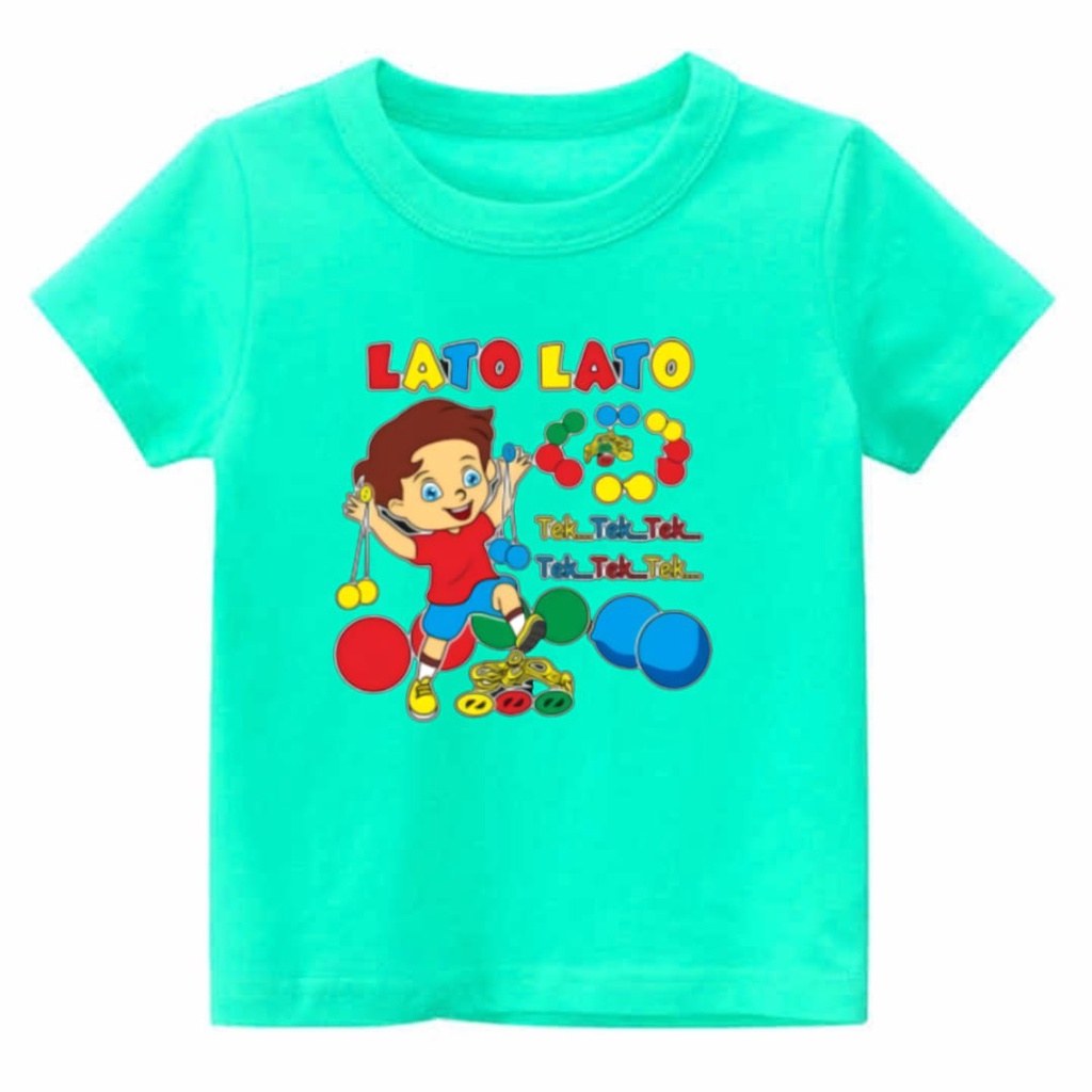 Hzl_outfit Baju Kaos Anak Anak Lato Lato Tek Tek Tek(COD)/Bayar Ditempat