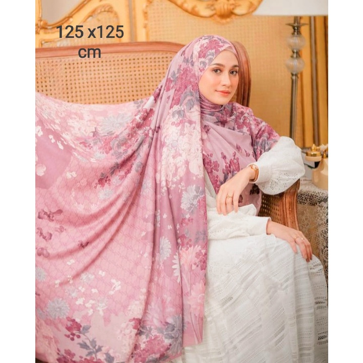 SALE !! hijab segiempat voal syari motif terbaru aurora | jilbab syar'i voal premium | kerudung segi empat jumbo motif voal