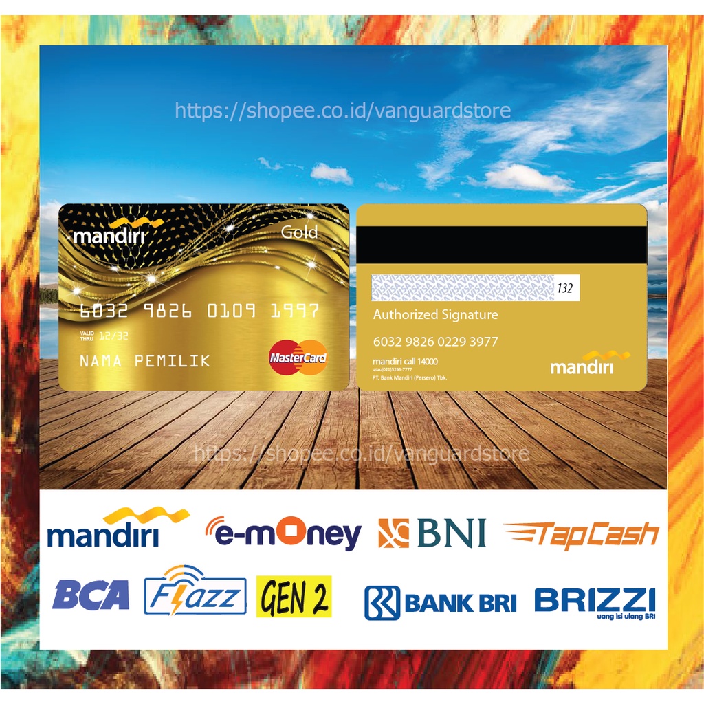 KARTU E MONEY E TOLL KARTU MASTERCARD GOLD 5 DEBIT CREDIT EMONEY MANDIRI FLAZZ BCA BNI TAPCASH BRIZZI BRI - 2 SISI