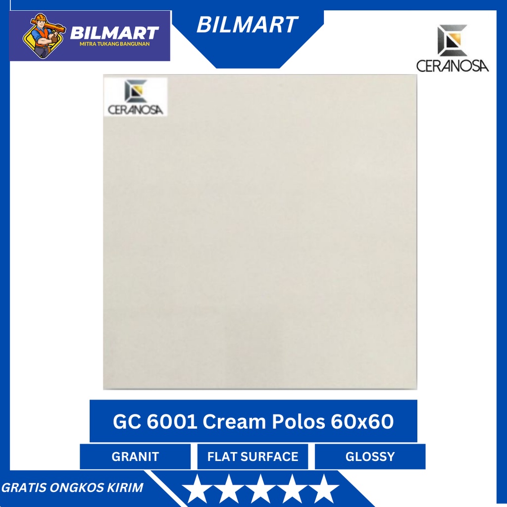 KERAMIK LANTAI / KERAMIK DINDING Cream GC6001 Granit 60 x 60 CERANOSA