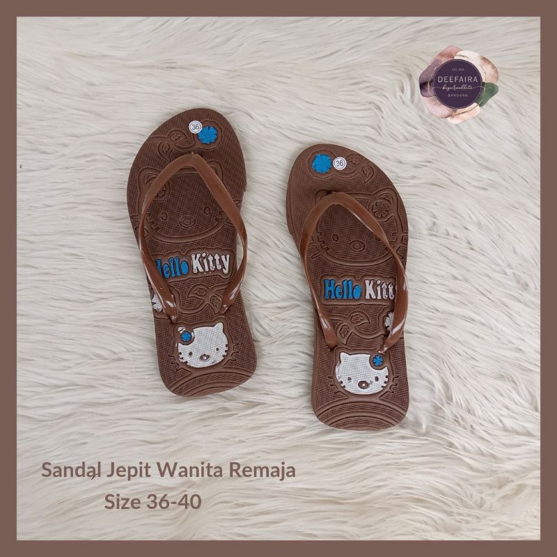 Sandal Jepit Simple Perempuan Model H3llok1tty Realpict