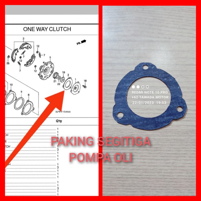 PAKING SEGITIGA POMPA OLI HONDA REVO ABSOLUT REVO FI SUPER CUB 125