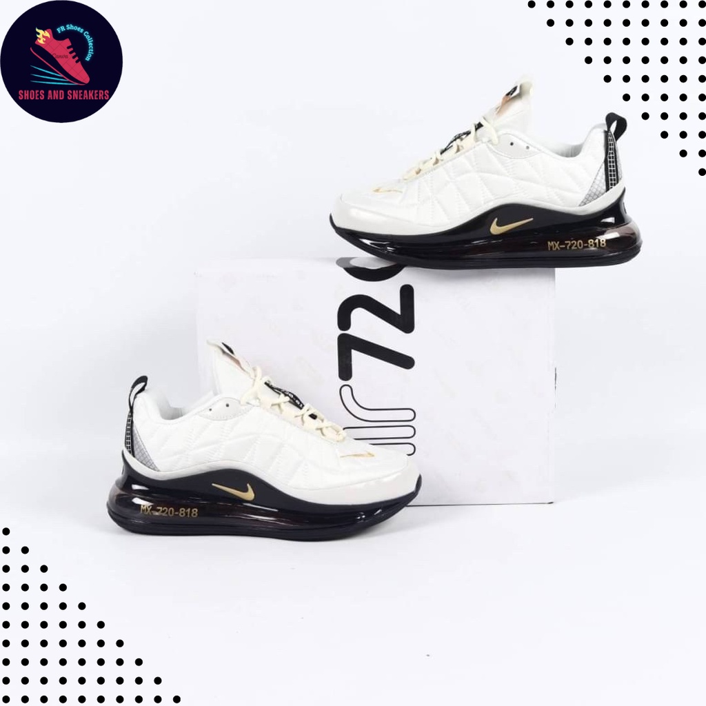 Sepatu Sneakers Pria Nike Air Max 720 818 Cream Black