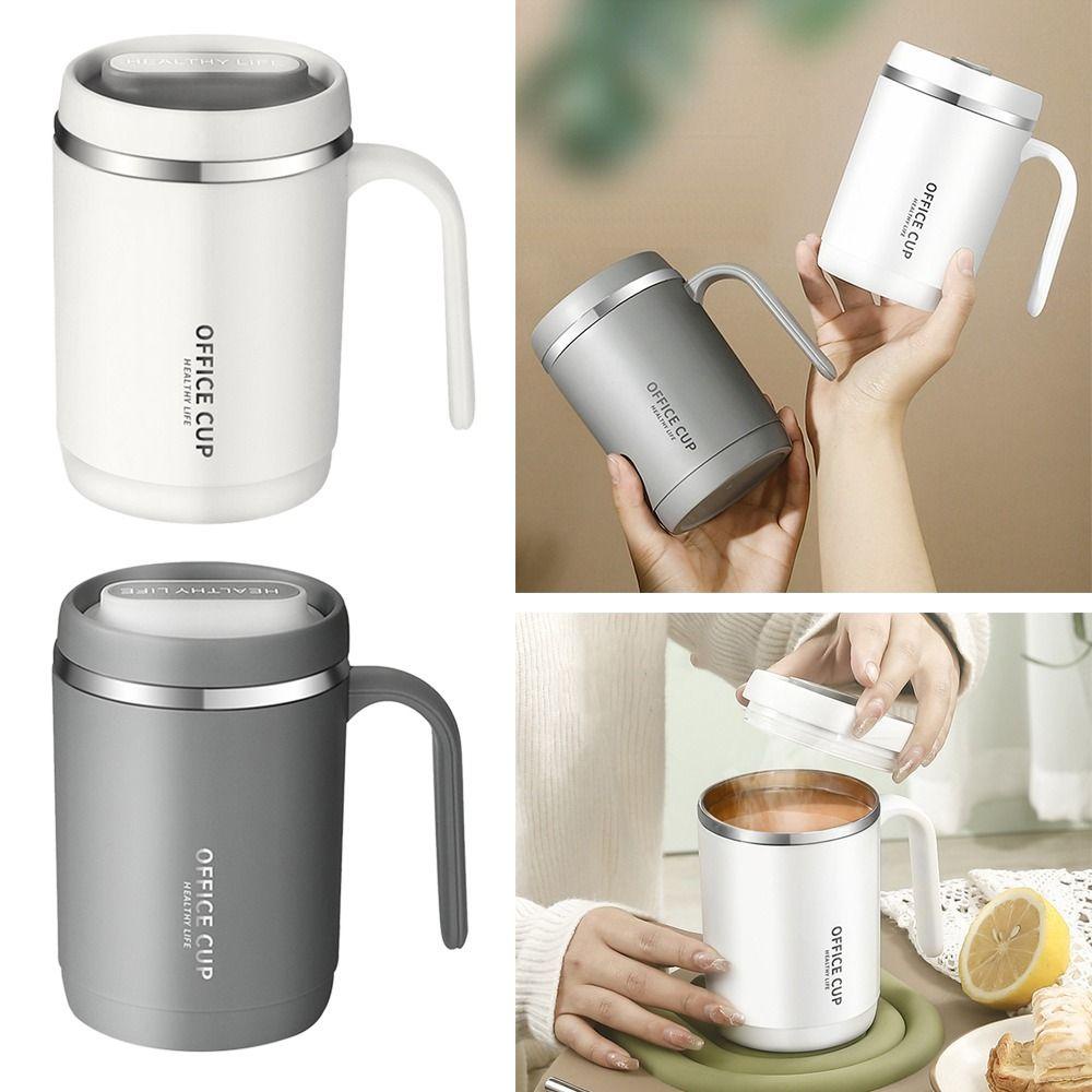 Solighter Mug Kopi Anti Bocor Dengan Pegangan Dan Tutup Double Wall Travelling Cup