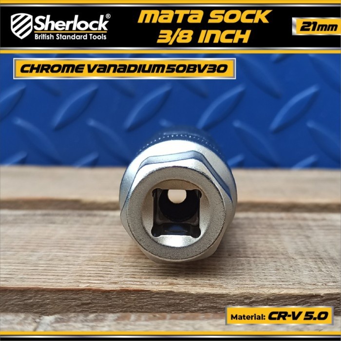 MATA SOCK KUNCI BUSI 21 MM X 3/8 INCH SHERLOCK SPARK PLUG SOCKET 3/8&quot;