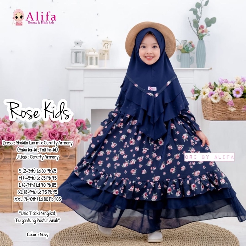 Gamis Anak Rosekids Original Produk Berlabel Alifa