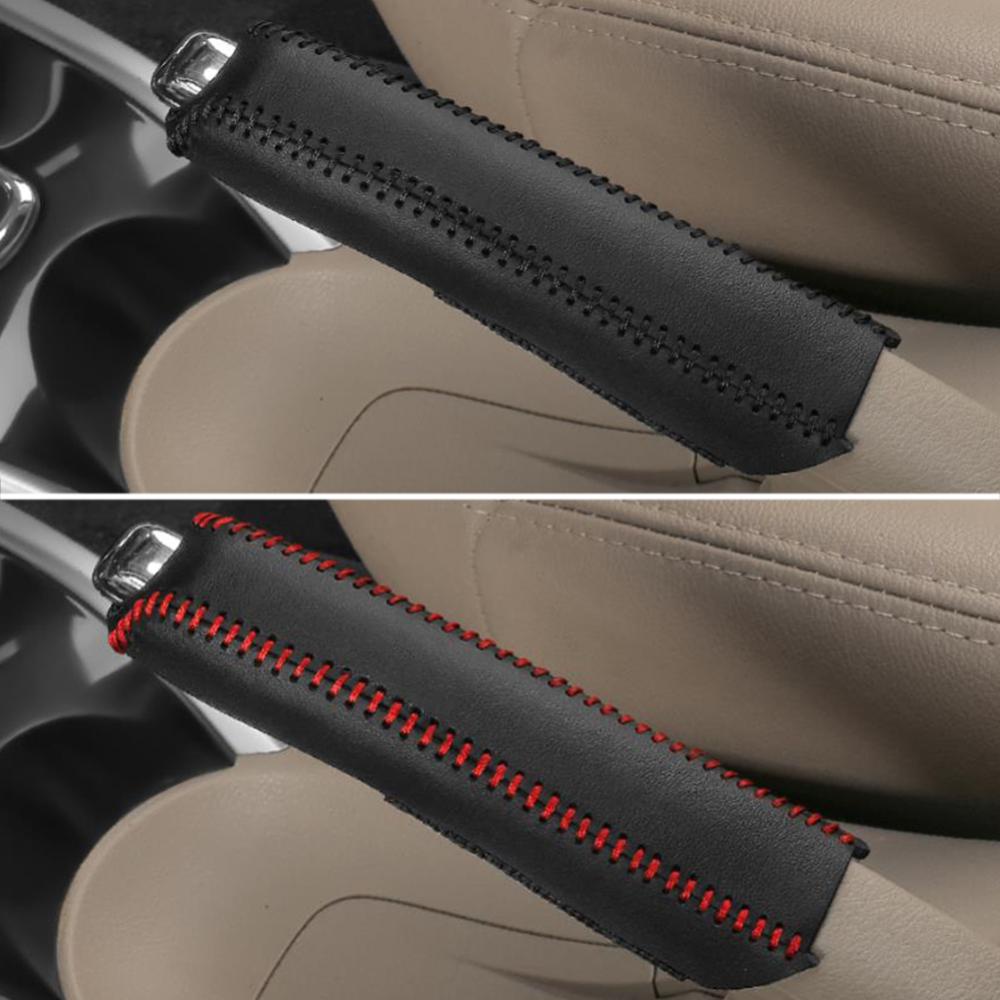 Timekey Car Leather Gears Handbrake Cover Shift Lever Cover Aksesoris Interior Mobil Untuk Kia K2 2011-2016 Handle Sleeve Aksesoris Mobil B9Y1