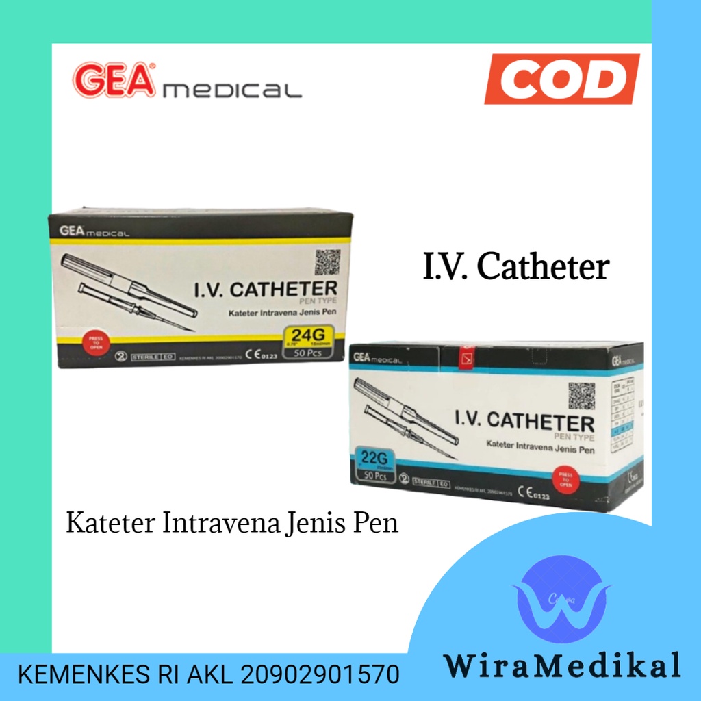 IV Catheter Gea 22G, 24G / Abochat / Chateter Gea