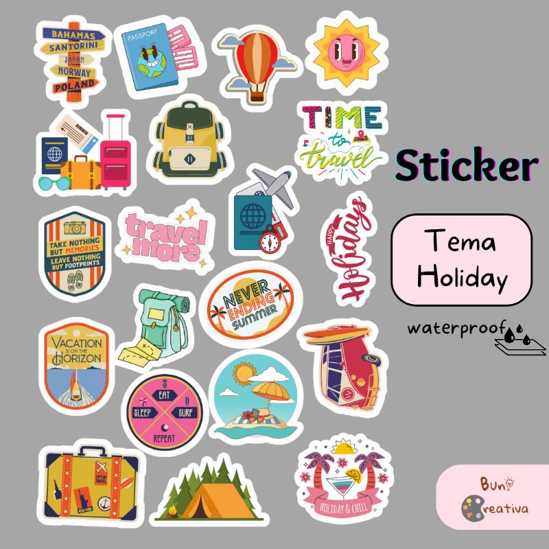 

Sticker Holiday / Sticker Aesthetic / Sticker HP, Laptop, Tumbler, dll - Waterproof