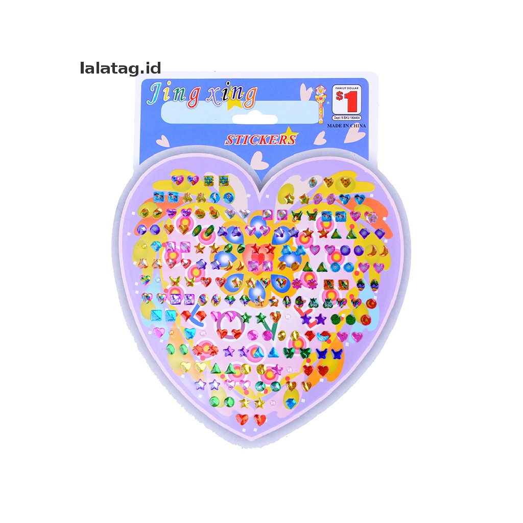 [lalatag] 4pcs/set Wonderful Anak Stiker Anting Kartun Reward Kristal Stiker Mainan Grosir [ID]