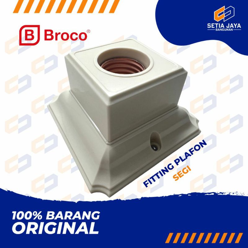 Fitting Plafon / Ceiling / Atap / Lampu Broco Persegi / Segi / Kotak