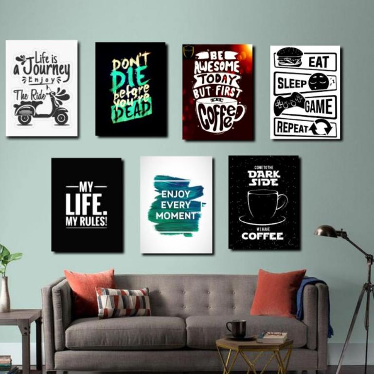 [NUT.14Ja23ᴬ] [COD] 20 x 30 POSTER QUOTES KAMAR COWOK KEREN FRAME KAYU / Quotes / Cafe Coffee Hiasan