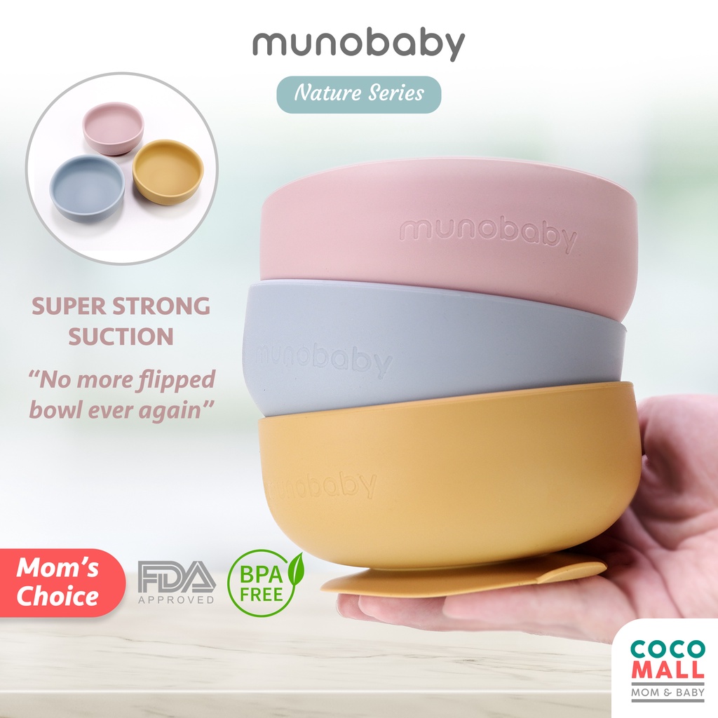 COCOMALL Mangkok Bayi Mpasi (Nature Series) - Silicone Suction Bowl Baby - Mangkok Makan Bayi Silicon - Mangkok Anak Anti Tumpah - Mangkuk Silikon Bayi Mpasi BPA Free