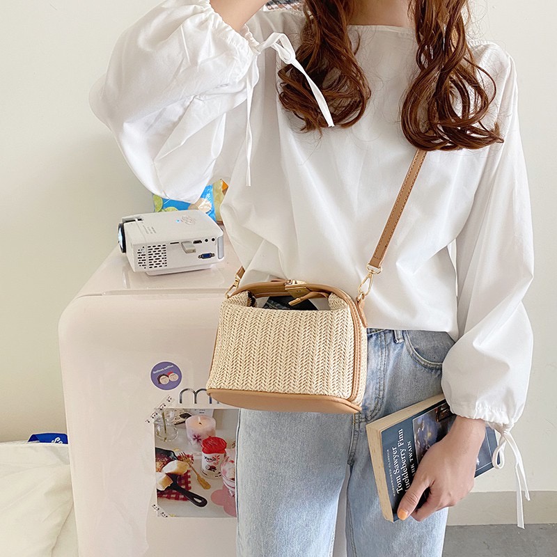 Tas Selempang Wanita Tas Jinjing Cewek Straw Bag