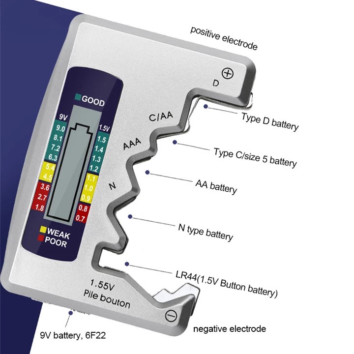 Universal Battery Tester Checker Alat Tes Cek Test Kapasitas Baterai