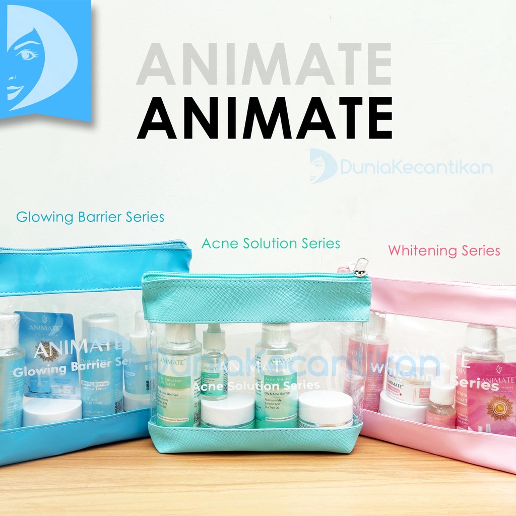 Paket Animate Whitening Pemutih Wajah Glowing Barrier Skin Paket Wajah Penghilang Flek Hitam dan Bekas Jerawat Animate Glowing Barier Skin Repair 5in1 Perawatan Wajah Skincare