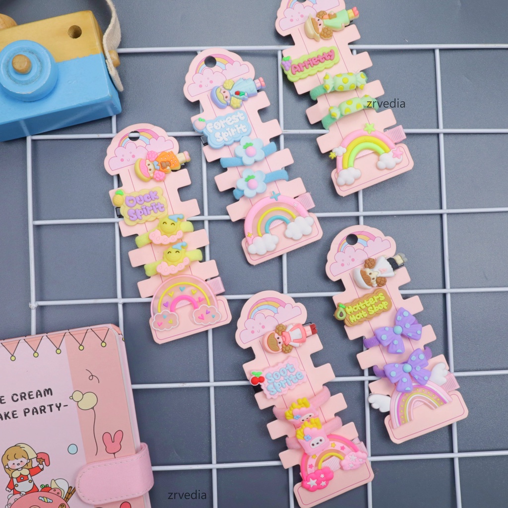(5 PCS) Yeji Hair Pin Korea / Jepitan Anak Perempuan Kunciran Balita Bayi Perempuan Karakter Kualitas Import Kuncir Korea Style Kiosbalitaaprillia