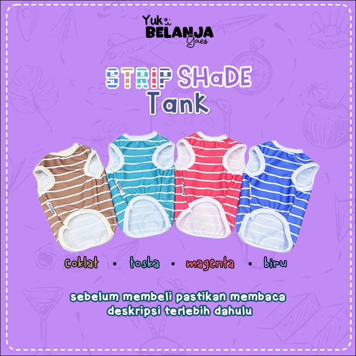 Baju Kucing Bahan Poliester Four Strip Shade Tank Series Terlucu Baju Kucing anjing kelinci Lucu murah Size XS-XXL / Yuk Belanja Gaes!