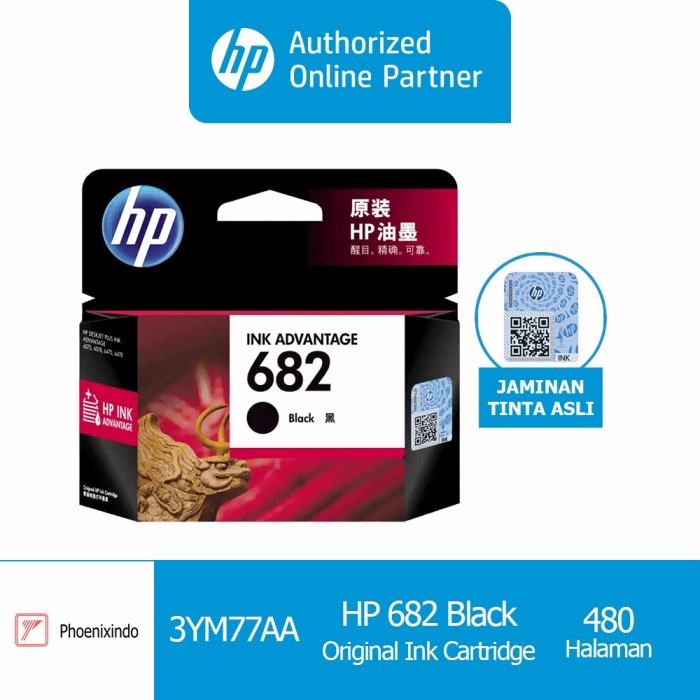 Ttt Tinta Hp 682 Black Hp682 Hp682B 682B Original Ink Advantage Cartridge