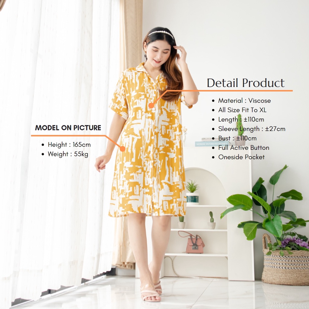 CHELSY Daster Kancing 2 in 1 Rayon Premium Bisa Jadi Dress Outer By Ademin.Co