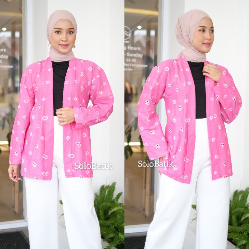 BLOUSE BLUS BATIK CARDYGAN OUTER JUMPUTAN SOLO