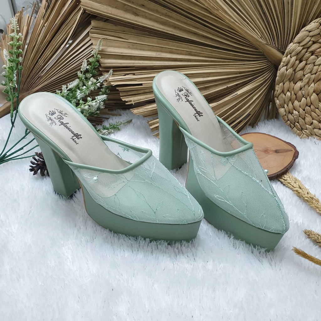 Sepatu wedding pesta cantik seyla hijaumint hak tinggi 12 cm