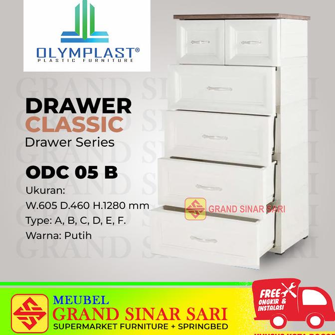 Laci Plastik Lemari Olymplast 5 Susun ODC 05(B) Drawer Classic