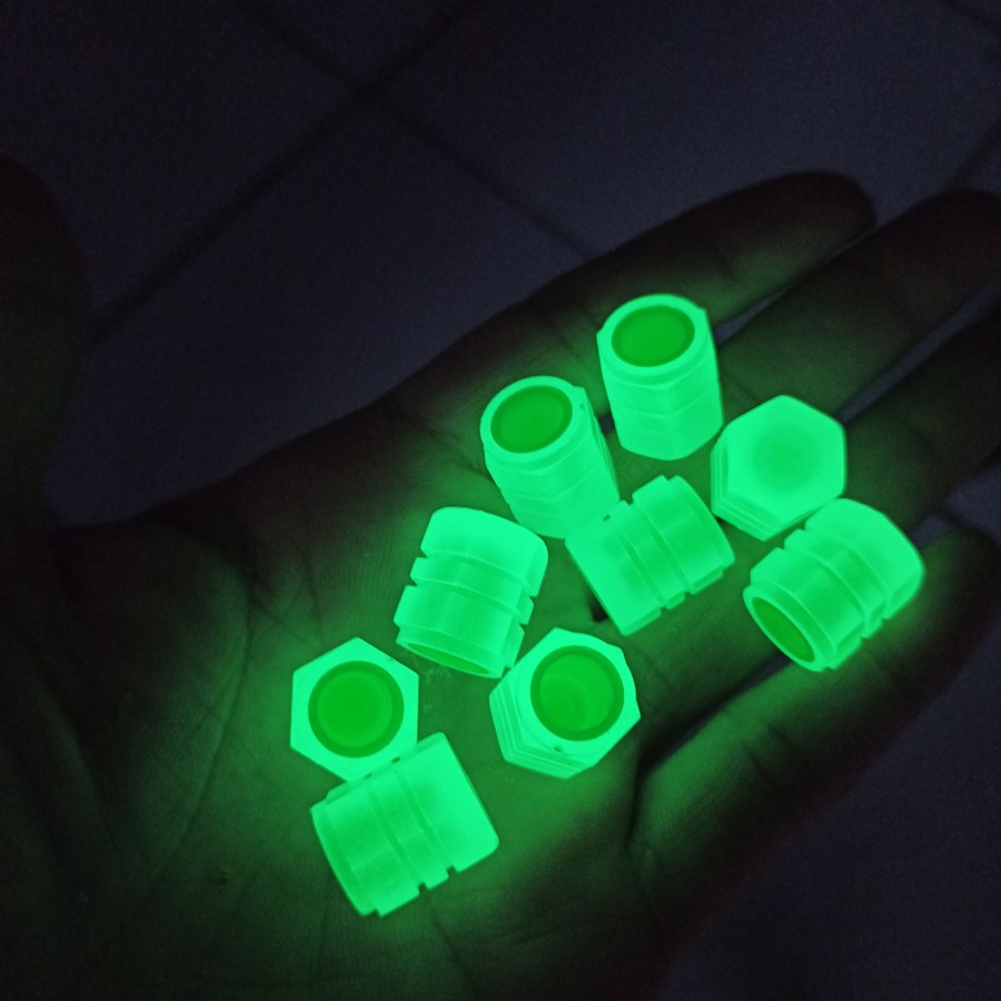 Aksesoris eksterior mobil motor Pentil Ban glow in the dark bercahaya Luminous NEON penutup pentil o