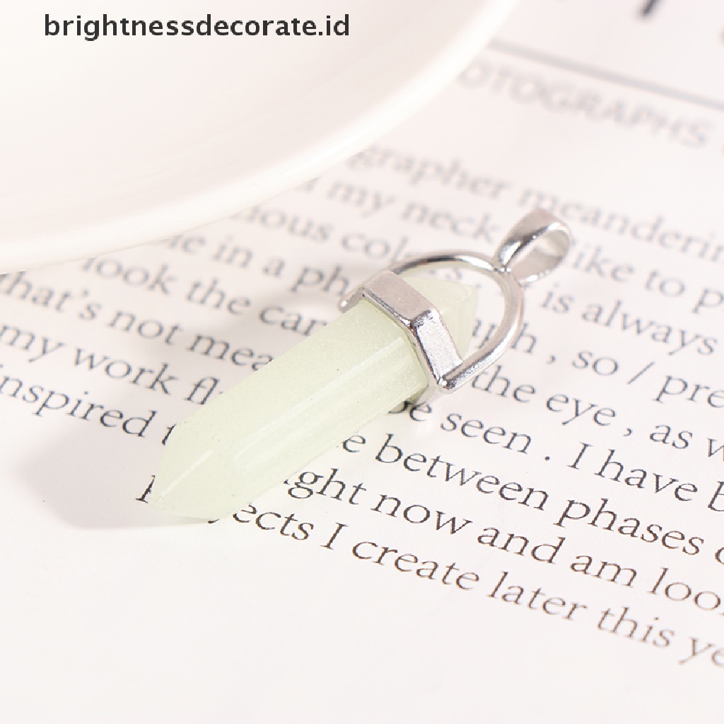 [Birth] 1pcs Bare Stone Luminous Stone Hexagonal Edge Kalung Liontin [ID]