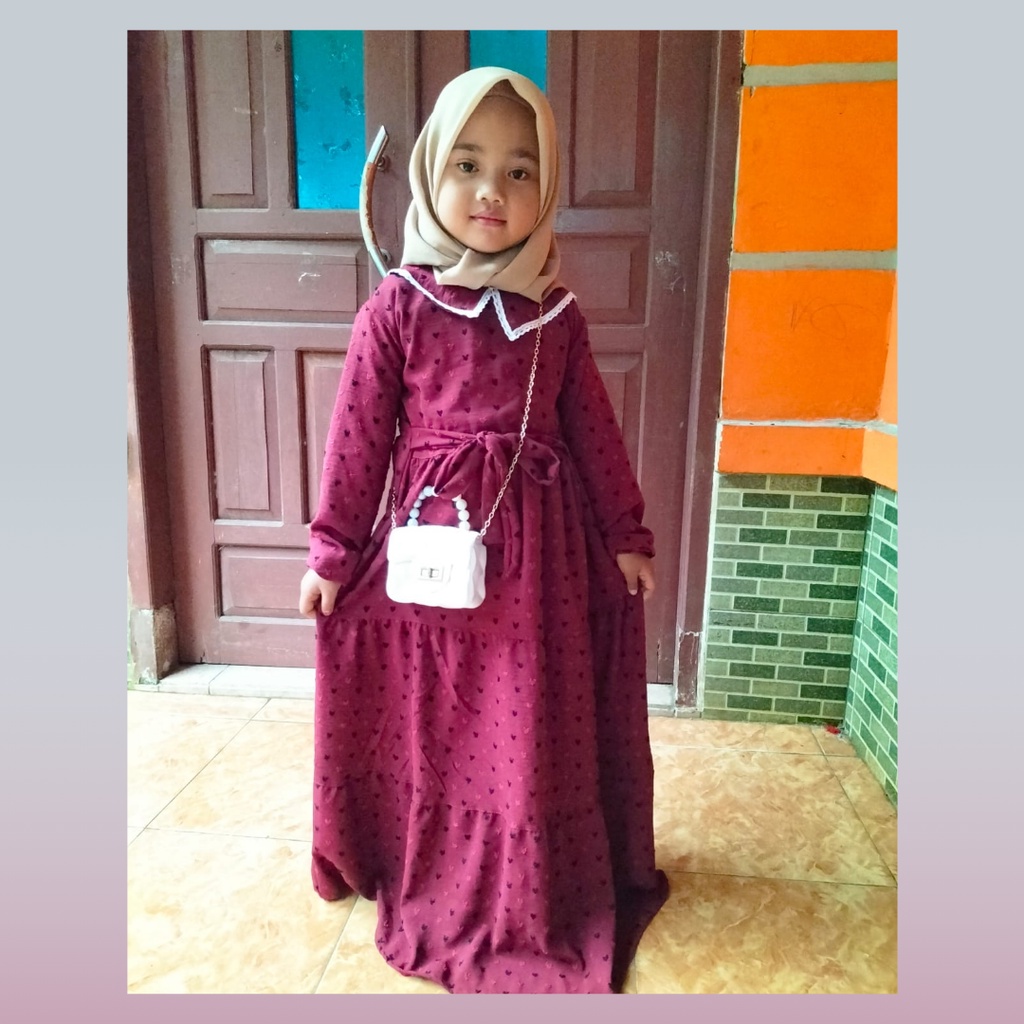 Dres Gamis Salwa Anak Perempuan Bahan Cringkle Uragiri Terbaru