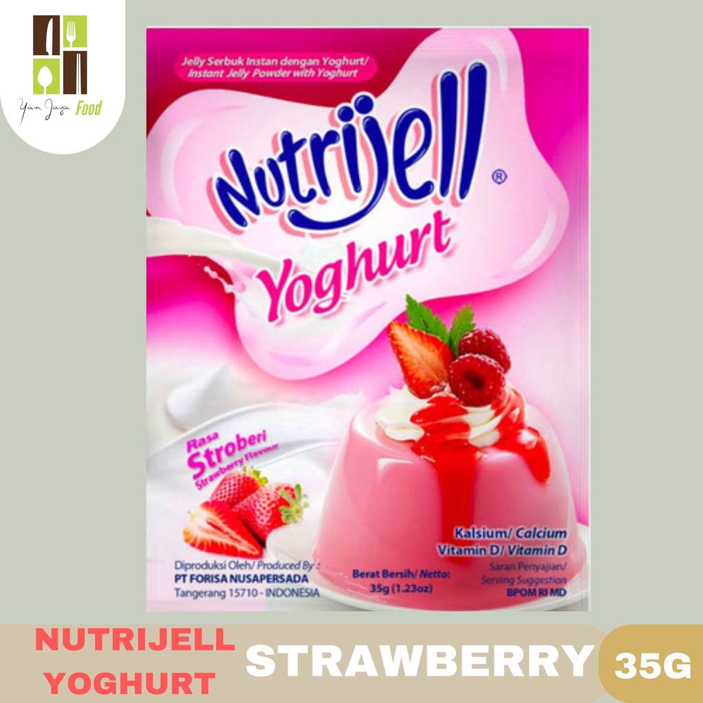 Nutrijell Yoghurt Rasa Strawberry/Rasa BlackCurrant 35g