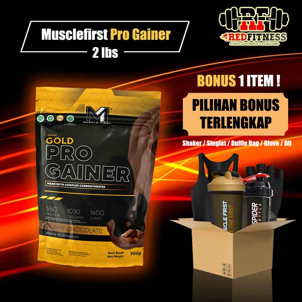 M1 Muscle First Gold Pro Gainer 2 lbs / Musclefirst Weight Gainer Mass 2lbs 2 lb 2lb BPOM Halal